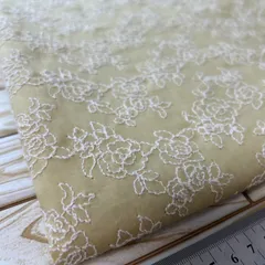 縦100cm×横95cm 刺繍生地　イエロー　NO，312