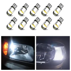 セール T10 LED バルブ 24V車用 ハイパワーCOBチップ搭載 ポジションライト 車幅灯 ライセンスライト ナンバー灯 コーナーランプ サイド球 メーター球 パネル球 明るい 10個 トラック 三菱ふそう 日野 いすゞ UD