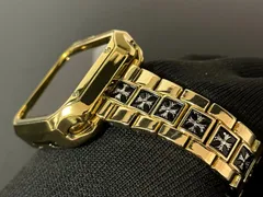 ゴールド★アップルウォッチバンド メタル ステンレスベルト Đenクロス Apple Watch保護カバー メッキTPUケース 38 40 41 42 44 45 46 49mm ultra1 2 3 nam nữ 高級 重厚感 十字架 ゴシック調