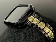 ゴールドđenⅡ★アップルウォッチバンド メタル ステンレスベルト ゴールドクロス Apple Watch保護カバー メッキTPUケース 38 40 41 42 44 45 46 49mm ultra1 2 3 nam nữ 高級 重厚感 十字架 ゴシック調