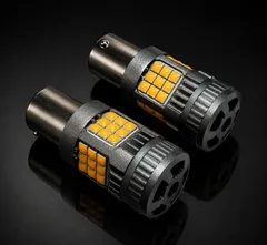 三菱 トッポ BJ グッピー H13.2～H15.7 フロント H4#A 爆光 S25ピン角違い(BAU15S) アンバー LED ウインカー 冷却ファン搭載 ハイフラ防止抵抗内蔵 2個bộ 車検対応