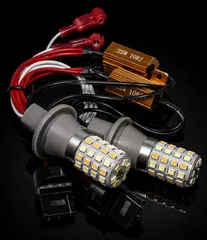 スバル プレオ H12.10～H22.3 リア RA1･2 高輝度 ウインカー ポジション化キット T20 ピンチ部違い LED バルブ 54連搭載 trắng&黄 ハイフラ防止抵抗器付 mới miễn phí vận chuyển