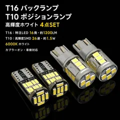 日産 ジューク H22.6～H26.6 F15 高品質 爆光 T16 LED バックランプ T10 ポジションランプ バルブ 球 4点SET New 特注LEDチップ搭載 ポン付け 車検対応 mới タイプA