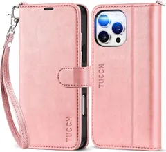 【数量giới hạn】手帳型 ケース 対応 ストラップ付き Max 2024年発売 Pro 16 6.9インチ iphone ローズHồng TUCCH