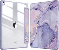 【数量giới hạn】2017 Pro / 10.5インチ Air3 iPad iPad ケース 透明バックカバー(柄Xマーブルパープル) 2019 Air Fintie