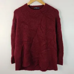 ZARA KNIT ザラニット Áo len バーガンディ S nữ 古着 シンプル レトロ