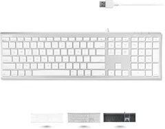 【数量giới hạn】オールアルミフレーム スリム US配列 静音性 有線キーボード シザー式キー Mac テンキー付き Macally ACEKEYA