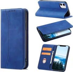【数量giới hạn】内蔵マグネット 手帳型 手帳型 スタンド機能【Xanh dương】 ケース ケース 用 いpほね11 肌感レザー 11用 iPhone KWATUNG