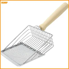 miễn phí vận chuyển★猫砂スコップ シャベル ステンレス鋼 2Kích cỡ網目 丈夫 楽 作業の軽減猫砂シャベル ネコトイレ用スコップ
