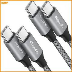 miễn phí vận chuyển★etguuds USB C & USB C ケーブル【1m 2本 Xám】タイプc ケーブル 60W PD3.0対応 急