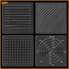 miễn phí vận chuyển★BENECREAT 4点 アクリル刺し子ステンシル 刺し子テンプレート 12x12cm 点 ライン アーク スラッシュ