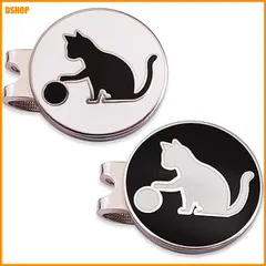 miễn phí vận chuyển★Adhere ゴルフ マーカー ゴルフキャップクリップ 磁気両面ロゴボールマーク かわいい猫と 肉球 デザイー 2個入り