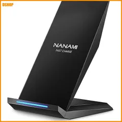miễn phí vận chuyển★NANAMI ワイヤレス充電器 Qi認証 最大15W出力 急速 置くだけ充電 スマホスタンド