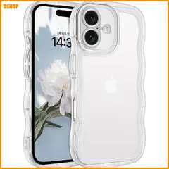 miễn phí vận chuyển★BENTOBEN iPhone16 用 ケース クリア 波型 うねうね かわいい 韓国 ソフト 超軽量 耐衝撃 指紋防止