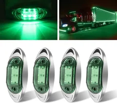 【数量giới hạn】LED トラック用 6連 車幅灯 緑 トレーラー 24V 信号ライト 12V マーカーライト サイドマーカー 4個bộ X-STYLE (Xanh lá)