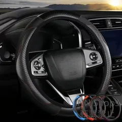 【mới未使用】センチュリー UWG60/GZG50 ハンドルカバー　キルティング　37-38cm カーボン調　車用汎用 ステッチ 耐摩耗 滑り止め O型 D型　カーボン調 abcp174