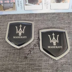 mới 高品質 マセラティ Maserati ロゴ エンブレムバッジ ステッカー  2個bộ
