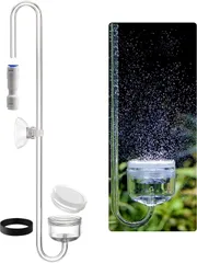 【数量giới hạn】DC500-35-JP 大径32mm 水草用アクアリウム co2 ディフューザー バブルカウンター逆流逆止弁一体型 co2拡散器 水槽掛け式全長35cm アクリル製 セラミックプレート交換可能 中型・大型水槽に適用 DC500-35
