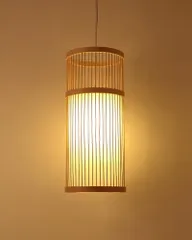 ペンダントライト 吊り下げ照明 天井照明 竹編み 直径16×高さ33cm 和風 E26 LED 完成品 引っ掛シーリング式 インテリア thời trang 間接照明 ホテル カフェ 喫茶店 寿司屋 居酒屋 レストラン 寝室 和室 コード長さ調節可能 本体のみ（ 国内発送
