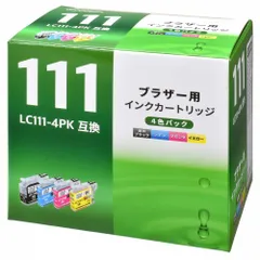 オーム電機 ブラザー互換インク LC111-4PK互換 4色パック INK-B111B-4P 