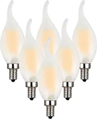 【数量giới hạn】シャンデリア電球 LED 6W E12 ローソク型 60Ｗ形相当 720lm 復古電球 2700K 電球色 磨りガラスの材質 調光器非対応 シャンデリア 蝋燭型 省エネ PSE認証済み 6個入り (E12口金 電球色)