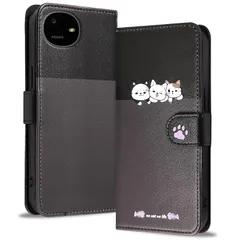 【mới】 Reddylin 対応 AQUOS Wish6 ケース 手帳型 かわいい猫 アクオスwish6ケース 手帳型 財布型 TPUChất liệu-ダークXám