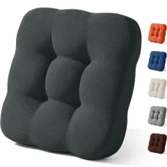 ☆mới☆座布団 椅子 クッション 低反発 Anjeri 厚め 8cm 2層構造 40cm フロアクッション Linen風 お尻が痛くならない màu trơn 車用 オフィスチェア用 座り心地いい thời trang ダークXám 15e0c88c