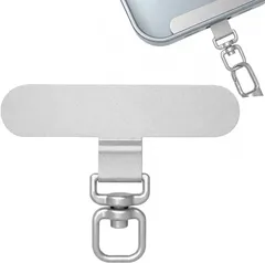 bellpear ストラップホルダー 回転式 細長タイプ ステンレス スマホストラップ 金属 iphone 用 極薄0.3mm ちぎれない (丸型シルバー　1個)