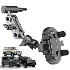 【視界を遮らないドライビング】RELOM スマホホルダー 車 アシストグリップ固定 車載 Aピラー用 M6対応 360度回転 アルミ製 高耐久 脱落防止 ハイエース ランクル ハイラックス 軽トラ トラック対応
