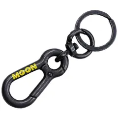 MOONEYES ムーンアイズ MOON W カラビナ キーホルダー MOON Double Carabiner key Holder Đen MKR-133 BK