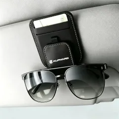 H★アルファード対応 車 サングラスホルダー サンバイザー用 ALPHARD 20系 30系 40系適用 メガネ カード 収納 クリップ マグネット式 多機能 車載 眼鏡ホルダー 車用収納用 便利グッズ 1個(Đen,アルファード に適用) 09944844