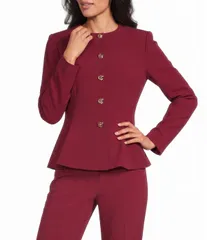プレストンアンドヨーク nữ アウター Áo khoác・ブルゾン クレープ Preston York Quinn Stretch Crepe Long Sleeve Round Neckline C