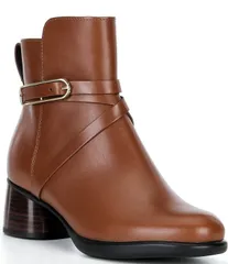 エコー nữ Giày ブーツ・レインブーツ アンクル レザー ECCO Sculpted Lx 35 Leather Ankle Booties Brown Nâu