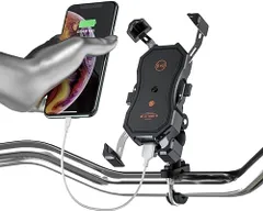 バイク原付 スマホホルダー 防水 携帯 ホルダー クイックホールド スマートフォンスタンド QI USB QC3.0 充電器 ミラー マウント(1台)miễn phí vận chuyển 81f657b5