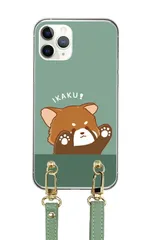 arrows Alpha2 F-51G アローズ アルファ2 レッサーパンダ 動物 dễ thương かわいい イラスト 威嚇 肉球 Hồng パープル Xanh navy レザーベルト ストラップ 調節可能 130cm ストラップ付 Màu sắc07