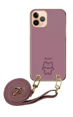 かんたんスマホ5 簡単スマホ5 くま クマ テディベア 韓国 かわいい dễ thương シンプル Hồng Be Nâu Xámジュ レザーベルト ストラップ 調節可能 130cm ストラップ付 Màu sắc05