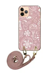 かんたんスマホ5 簡単スマホ5 ペイズリー柄 スカーフ バンダナ 植物 韓国 かわいい thời trang Hồng Be Nâu Xámジュ レザーベルト ストラップ 調節可能 130cm ストラップ付 Màu sắc04