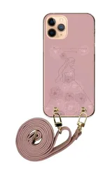かんたんスマホ5 簡単スマホ5 プリンセス お姫様 ドレス お花 かわいい dễ thương 韓国 thời trang Hồng Be Nâu Xámジュ レザーベルト ストラップ 調節可能 130cm ストラップ付 Màu sắc04