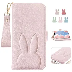 Kahper For OPPO Reno14 5G ケース 手帳型 財布型 thời trang 女性 かわいい カード収納 横置き機能 女性 スマホケース Reno 14用 カバー ストラップ付きファッショ 動物 兎柄 オッポreno14 5g 高級PUレザー 全面保護
