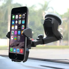 汎用車載スマートフォンホルダー 吸盤マウント 360度回転