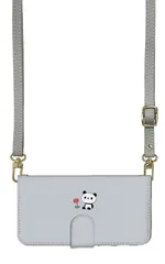かんたんスマホ5 ケース 手帳型 簡単スマホ5 スマホケース 携帯ケース ショルダーストラップ付きパンダ ゆるい イラスト 韓国 かわいい Hồng Be Nâu Màu sắc06
