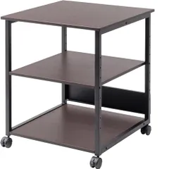 イーサプライ プリンター台 3段 幅60cm 奥行60cm 高さ70cm 耐荷重50kg キャスター付き ダークNâu EEX-PTS03DBRｍａ