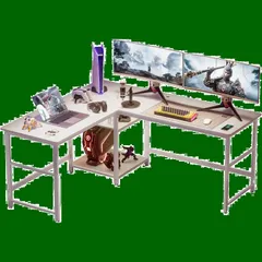 【新着sản phẩm】L字デスク 幅170+150cm×奥行60cm 収納棚付き 作業机 パソコンデスク 勉強机 ゲーミングデスク 組立簡単 DEWEL Trắng