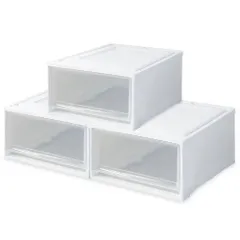 アイリスオーヤマ チェスト 収納ケース 衣類 3個bộ 衣装ケース 幅39×奥行50×高さ23.2cm ウォークイン クローゼット Trắng/クリア BC-L 1)LKích cỡｍａ