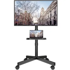 BONTEC キャスター付きテレビスタンド 23?60インチ対応 高さ2段階調整 耐荷重40kg VESA400×400mm Đenmt 0fe60a1b