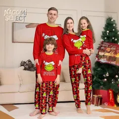親子 ペアルック thu クリスマスプレゼント サンタ 親子ペア パジャマ ルームウェア 上品bộ プリント 部屋着 親子 こども服 おそろい服 ママ パパ  男の子 女の子  誕生日 プレゼント 親子コーデ  zuoyafz01