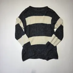 システム ストライプ モヘア ブレンド ニット