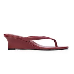 Đenスエードスタジオ nữ Giày サンダル レザー BLACK SUEDE STUDIO Easy 50 Leather Wedge Women Chili Flake Leather