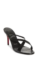 クリスチャン・ルブタン nữ Giày Giày thể thao サンダル レザー Christian Louboutin Mulazee Leather Slide Sandal Women BLACK L