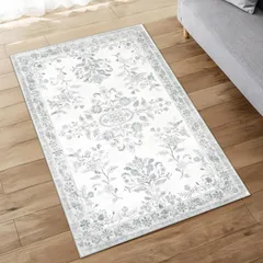 【数量giới hạn】HAOCOO ラグ カーペット 1畳 洗える 90х150cm ラグマット オールシーズン適用 ペルシャ風 じゅうたん じゅうたん 滑り止め 低反発 防音 一人暮らし ラグ 耐磨耗性 軽量 花柄 ライトXám